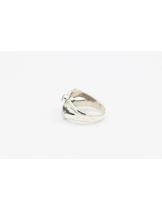 Bague contemporaine argent 925 et turquoise-The Vintage Workshop