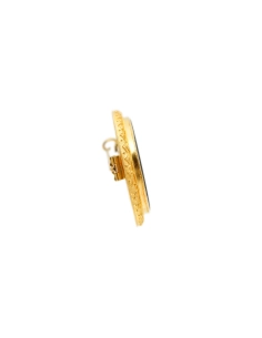 Broche Art Déco en or jaune 18 carats sertie d'une mosaïque en lapis lazuli, nacre, jaspe et opale - - 5