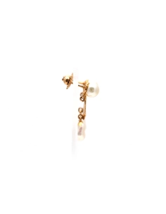 Boucles d'oreilles Art Déco en or jaune 18 carats serties de perles - - 5
