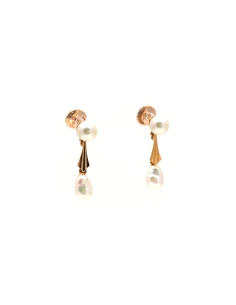 Boucles d'oreilles Art Déco en or jaune 18 carats serties de perles - - 6