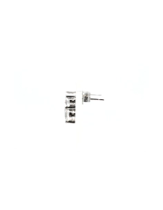 Boucles d'oreilles contemporaines en or blanc 18 carats serties de zirconiums - - 3