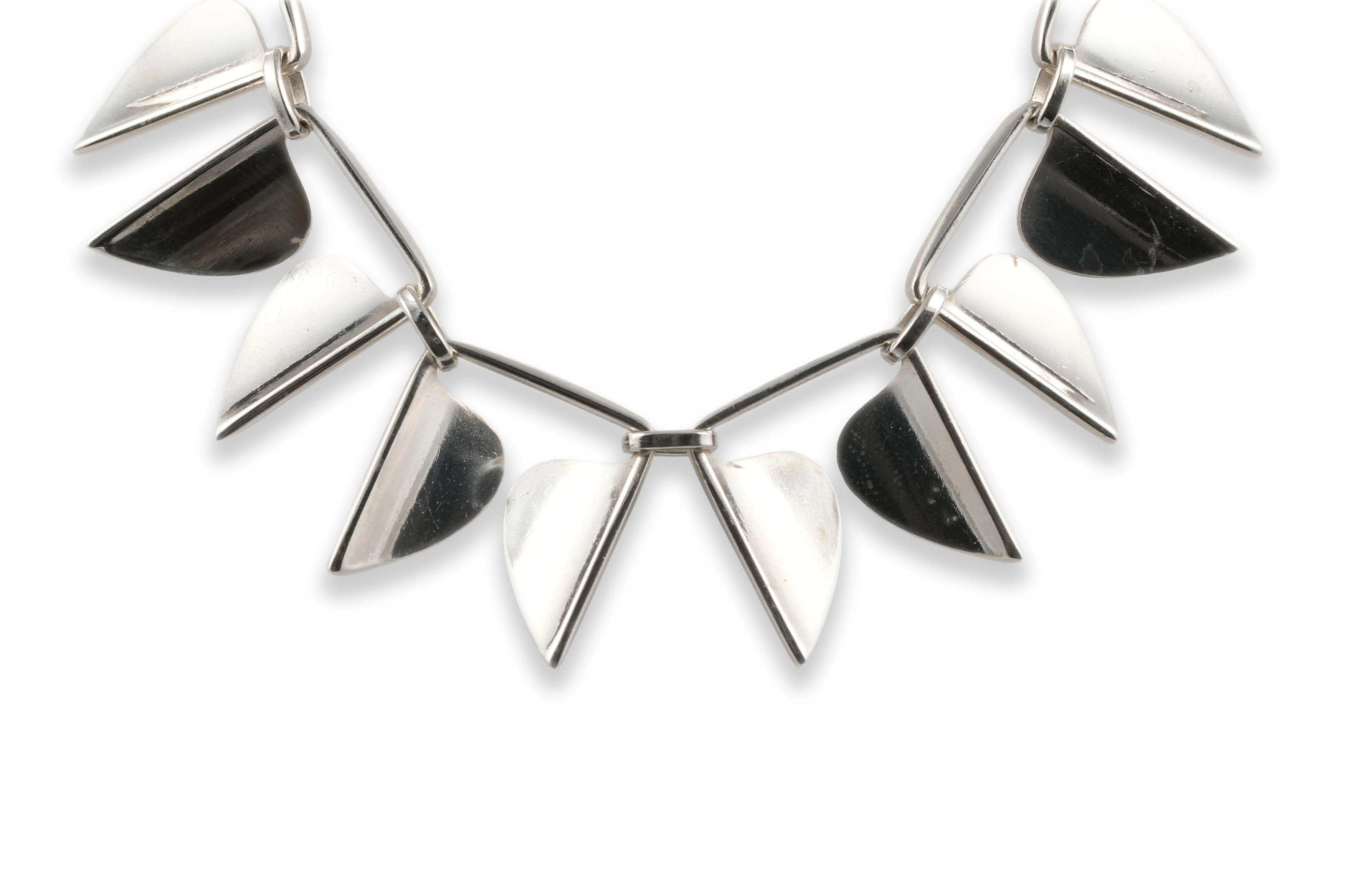 Collier Art Déco en argent 925 signé Georg Jensen - - 5