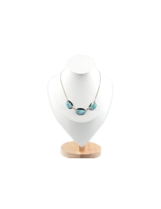 Collier contemporain en argent 925 serti de larimars - - 2