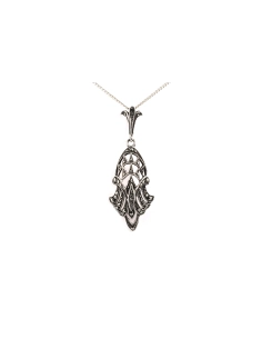 Pendentif Art Déco en argent 835 serti de marcassites - - 1