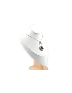 Collier Art Déco en argent 925 serti d'une améthyste, de marcassites et d'émail - - 4