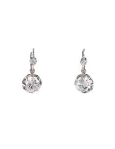 Boucles d'oreilles en or blanc 18 carats serties de zirconiums - - 1