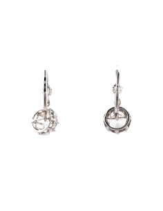 Boucles d'oreilles en or blanc 18 carats serties de zirconiums - - 4