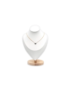 Collier contemporain en or jaune et blanc 18 carats serti d'un saphir et de diamants taille "brillant" (+-0.24 ct)