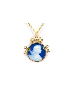 Pendentif Art Nouveau en or jaune 18 carats serti d'un camée en agate