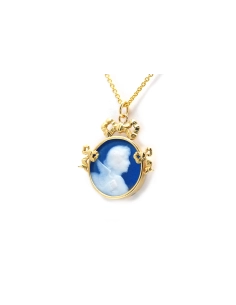 Pendentif Art Nouveau en or jaune 18 carats serti d'un camée en agate