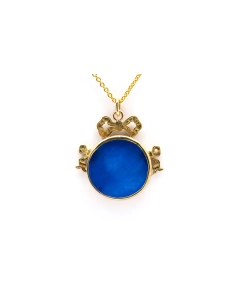Pendentif Art Nouveau en or jaune 18 carats serti d'un camée en agate