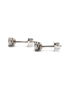 Boucles d'oreilles contemporaines en or blanc 18 carats serties de diamants taille "brillant" (+-0.36 ct)