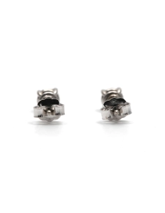 Boucles d'oreilles contemporaines en or blanc 18 carats serties de diamants taille "brillant" (+-0.36 ct)
