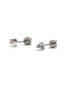 Boucles d'oreilles contemporaines en or blanc 18 carats serties de diamants taille "brillant" (+-0.36 ct)