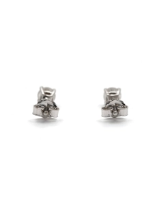Boucles d'oreilles contemporaines en or blanc 18 carats serties de diamants taille "brillant" (+- 0.40 ct)