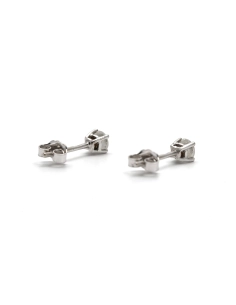 Boucles d'oreilles contemporaines en or blanc 18 carats serties de diamants taille "brillant" (+- 0.40 ct)