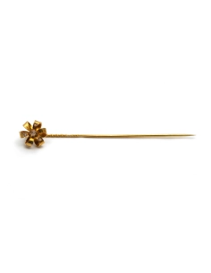 Pique à cravate Art Nouveau en or jaune 18 carats sertie de diamant taille "rose"