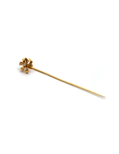 Pique à cravate Art Nouveau en or jaune 18 carats sertie de diamant taille "rose"
