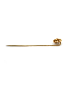 Pique à cravate Art Nouveau en or jaune 18 carats sertie de diamant taille "rose"