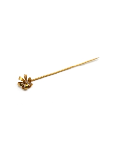 Pique à cravate Art Nouveau en or jaune 18 carats sertie de diamant taille "rose"
