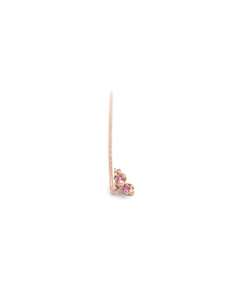 Pique à cravate Art Nouveau en or jaune 9 carats sertie de perles et de rubis