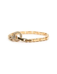 Bracelet Cartier "Agrafe" contemporain en or jaune 18 carats serti de diamants taille "brillant" (+- 1.05 ct) - - 2