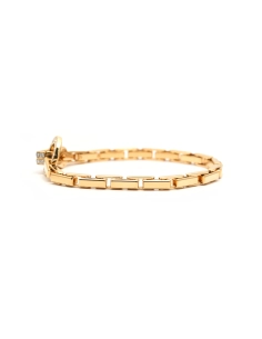 Bracelet Cartier "Agrafe" contemporain en or jaune 18 carats serti de diamants taille "brillant" (+- 1.05 ct) - - 3