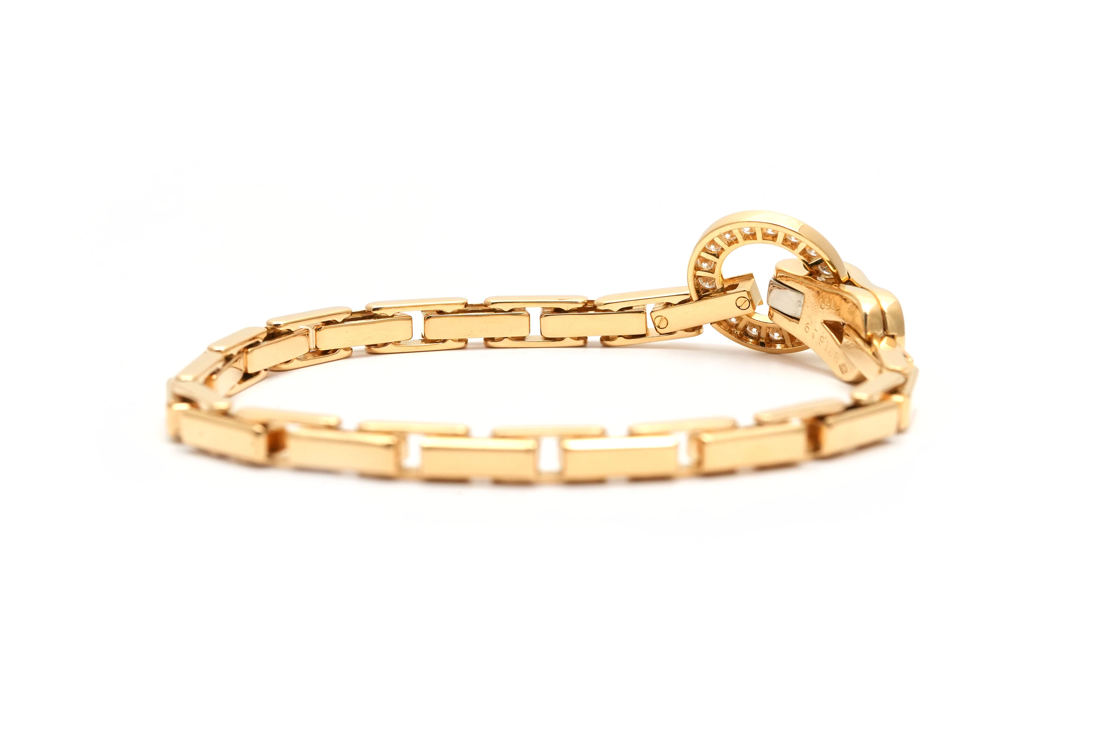 Bracelet Cartier "Agrafe" contemporain en or jaune 18 carats serti de diamants taille "brillant" (+- 1.05 ct) - - 5