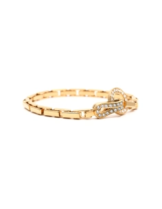Bracelet Cartier "Agrafe" contemporain en or jaune 18 carats serti de diamants taille "brillant" (+- 1.05 ct) - - 6