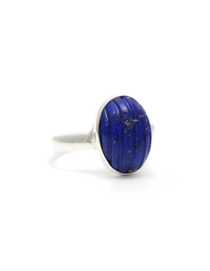Bague contemporaine en argent 925 sertie d'une lapis lazuli