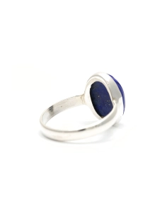 Bague contemporaine en argent 925 sertie d'une lapis lazuli