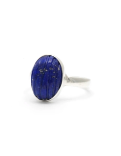 Bague contemporaine en argent 925 sertie d'une lapis lazuli