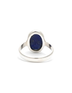 Bague contemporaine en argent 925 sertie d'une lapis lazuli