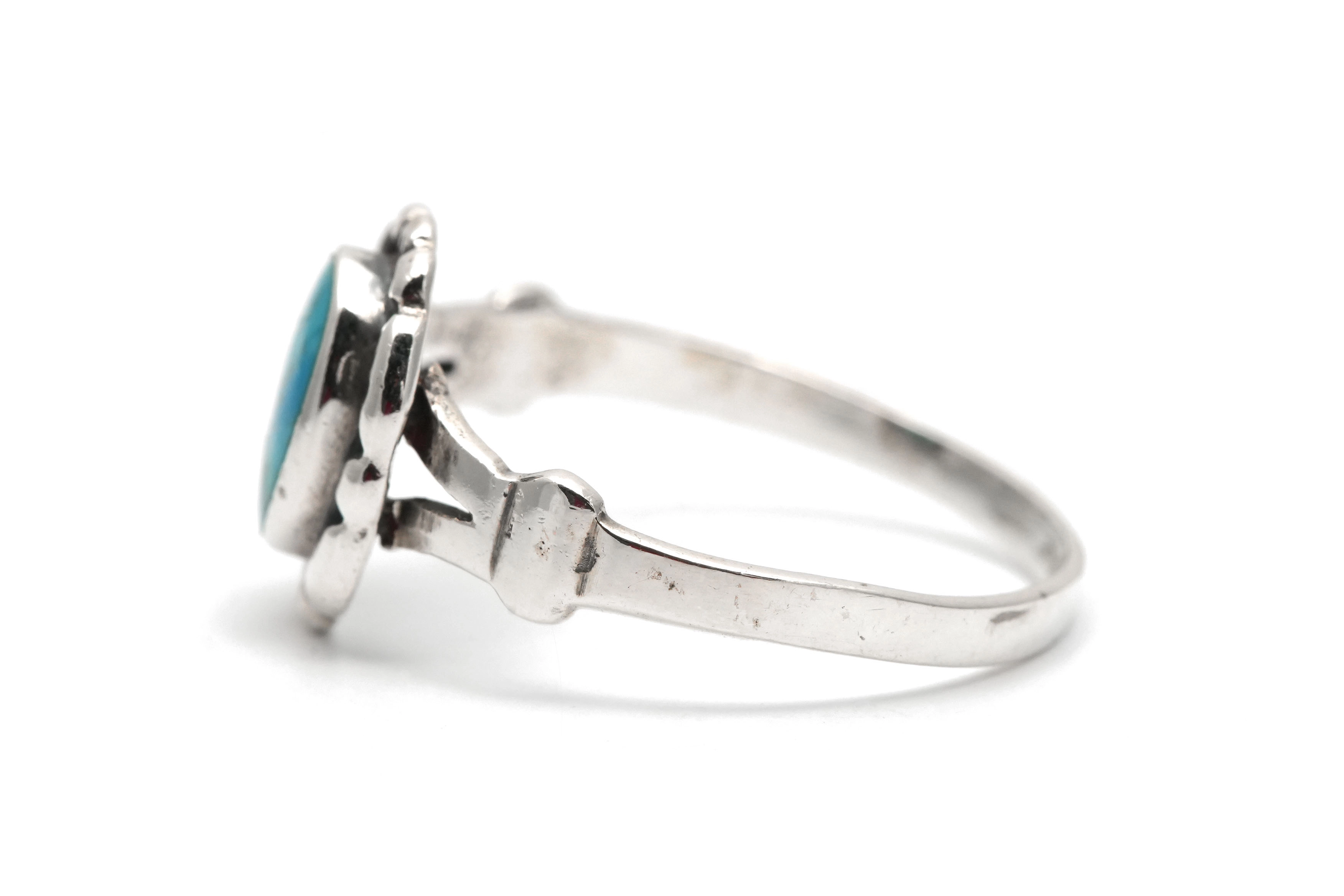 Bague contemporaine en argent 925 sertie d'une turquoise
