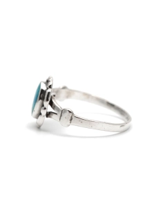 Bague contemporaine en argent 925 sertie d'une turquoise