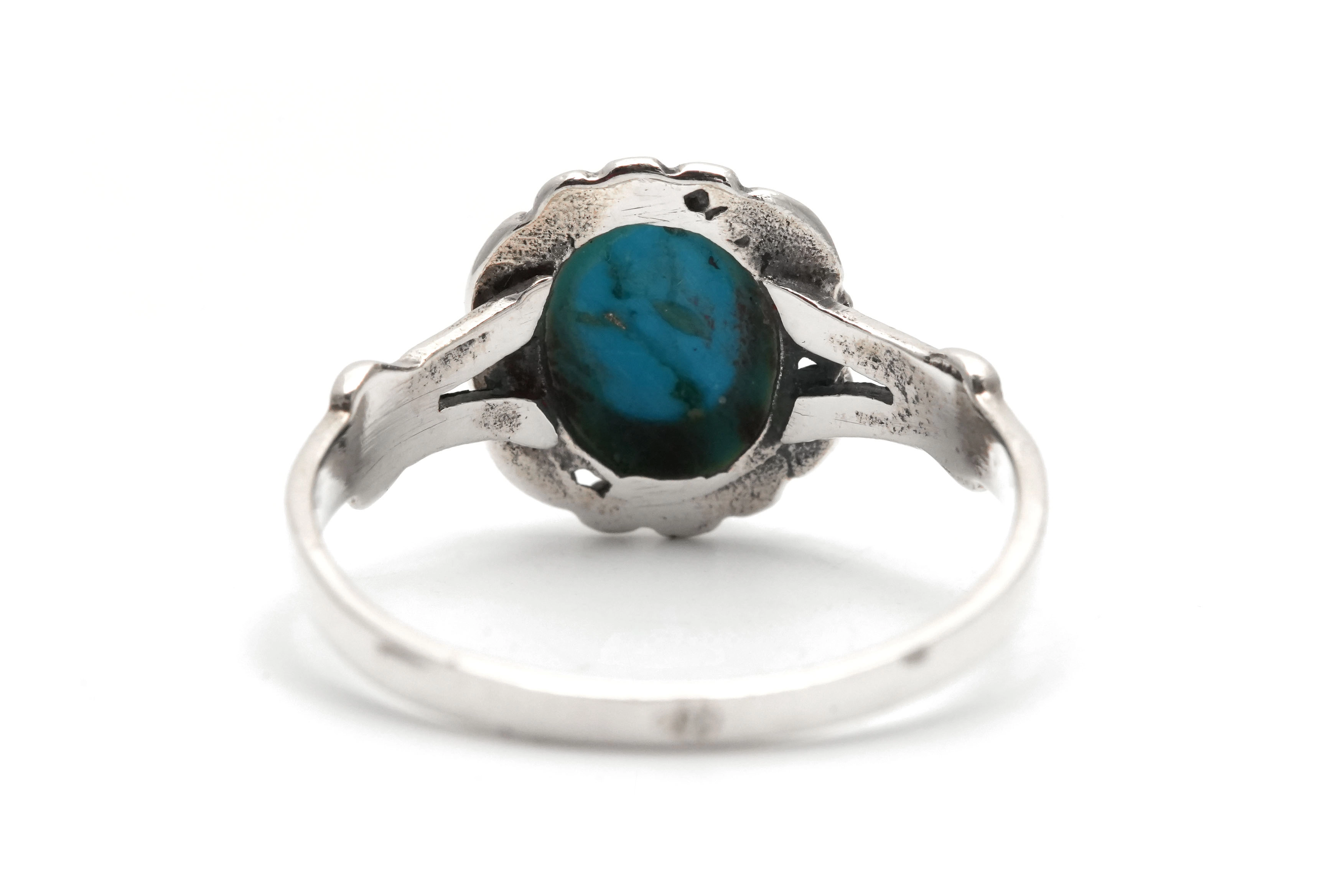 Bague contemporaine en argent 925 sertie d'une turquoise
