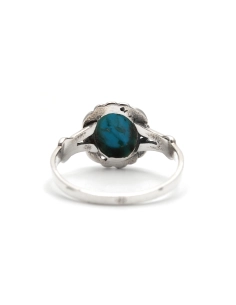 Bague contemporaine en argent 925 sertie d'une turquoise