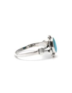 Bague contemporaine en argent 925 sertie d'une turquoise