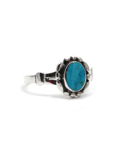 Bague contemporaine en argent 925 sertie d'une turquoise