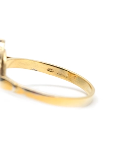 Bague Années 50 en argent 900 (vermeil) serties de grenats