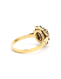 Bague Années 50 en argent 900 (vermeil) serties de grenats