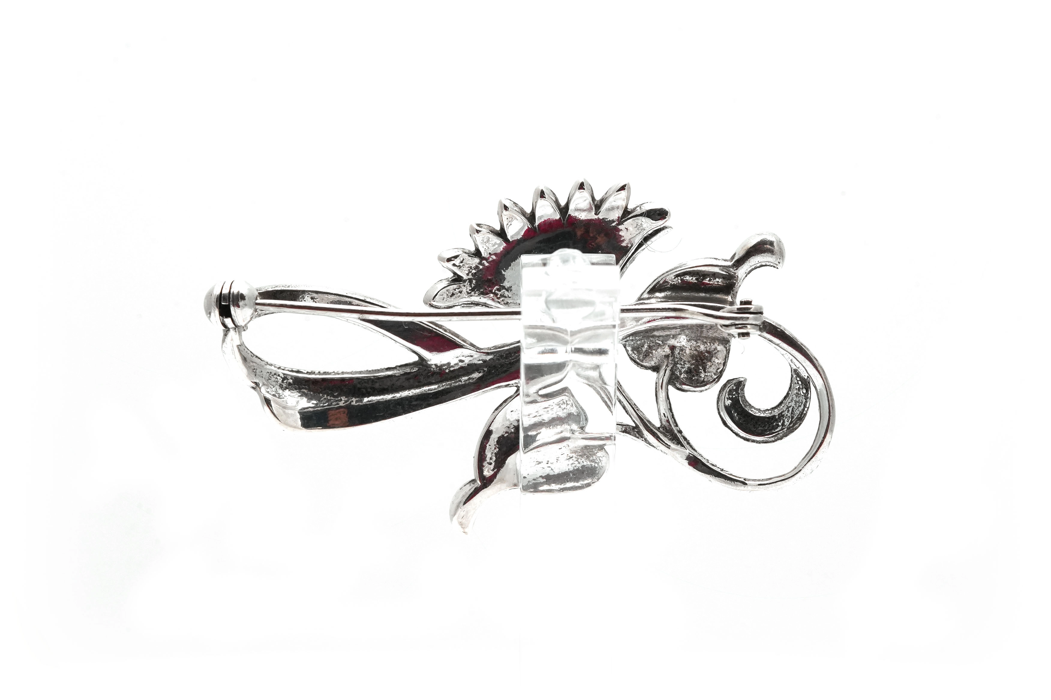 Broche Art Déco en argent 835 sertie de marcassites