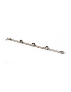 Bracelet contemporain en argent serti d'onyx