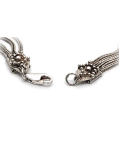 Bracelet contemporain en argent serti d'onyx
