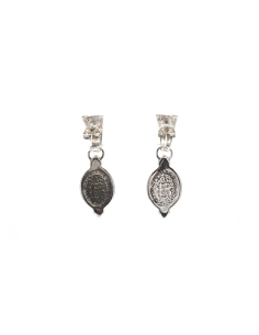 Boucles d'oreilles contemporaines en argent 925 serties de turquoises