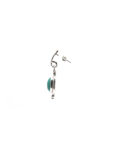Boucles d'oreilles contemporaines en argent 925 serties de turquoises