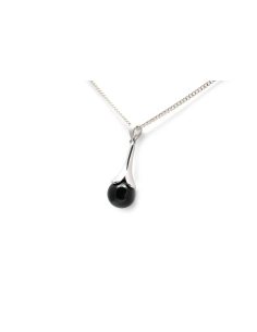 Pendentif contemporain en argent 925 serti d'une onyx
