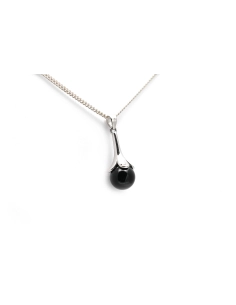 Pendentif contemporain en argent 925 serti d'une onyx