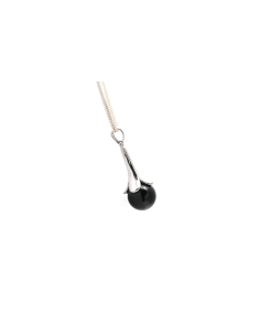 Pendentif contemporain en argent 925 serti d'une onyx