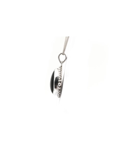 Pendentif contemporain en argent 925 serti d'une onyx